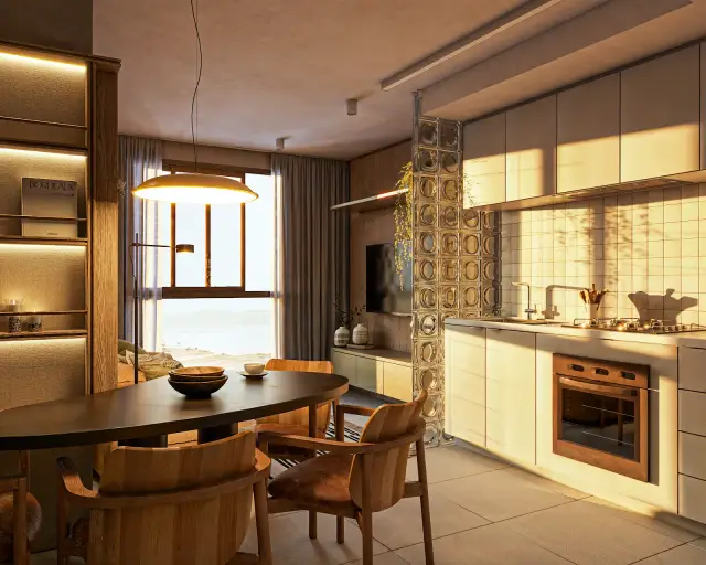 Aura – Apartamento – living e cozinha